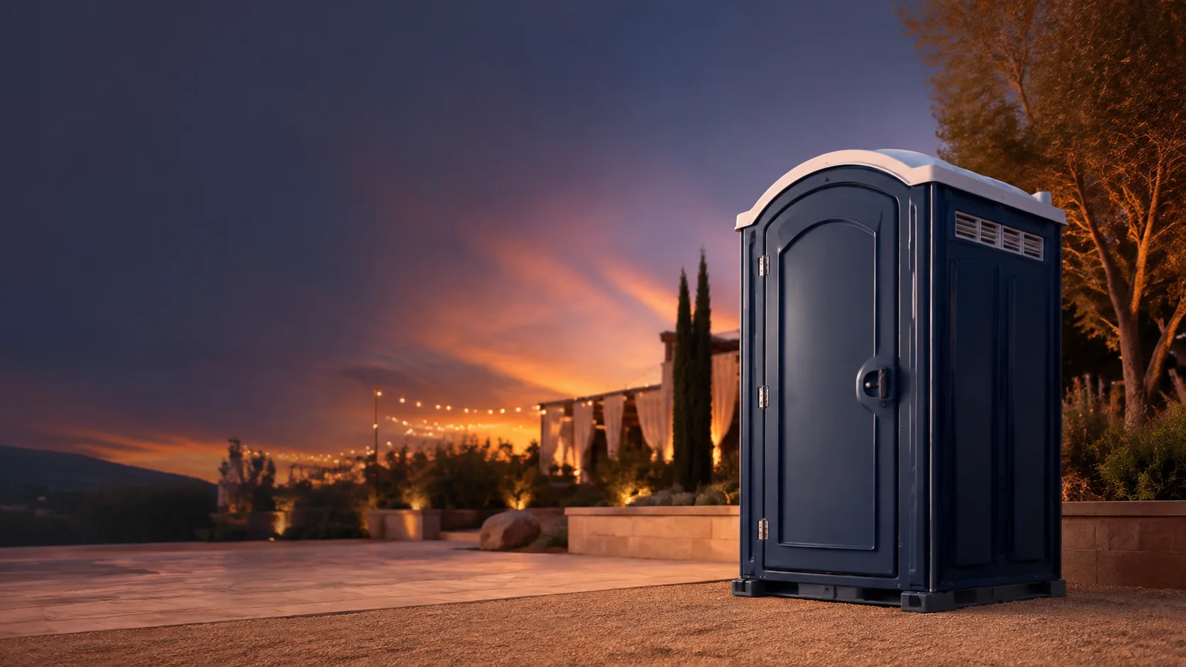 Portable restroom shown for rental planning in Charlotte, NC